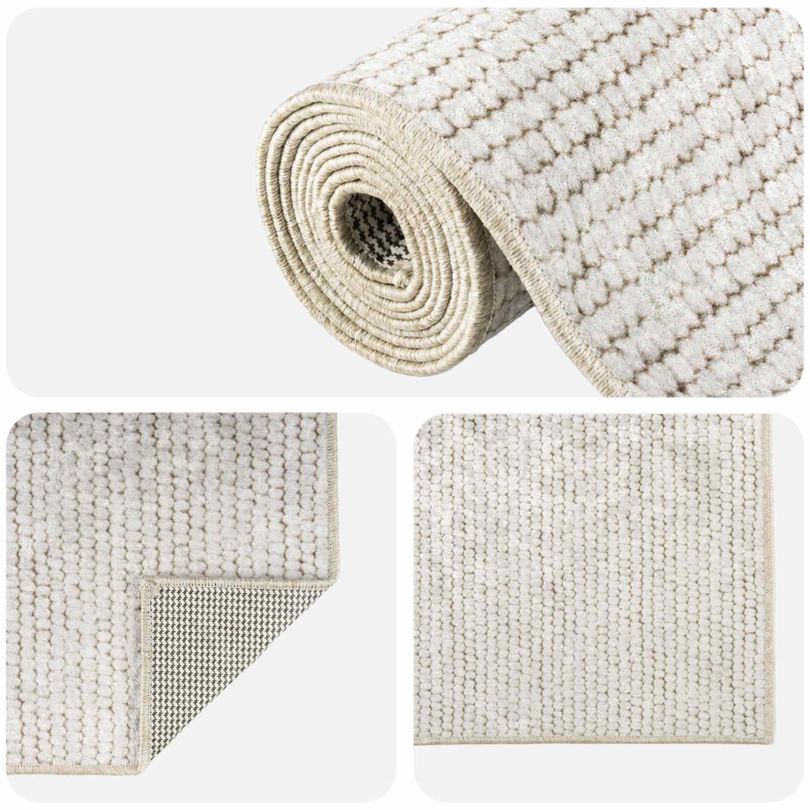 Vloerkleed Crèmekleurig 50 x 150 cm 100% Polyester 3 mm Wasbaar