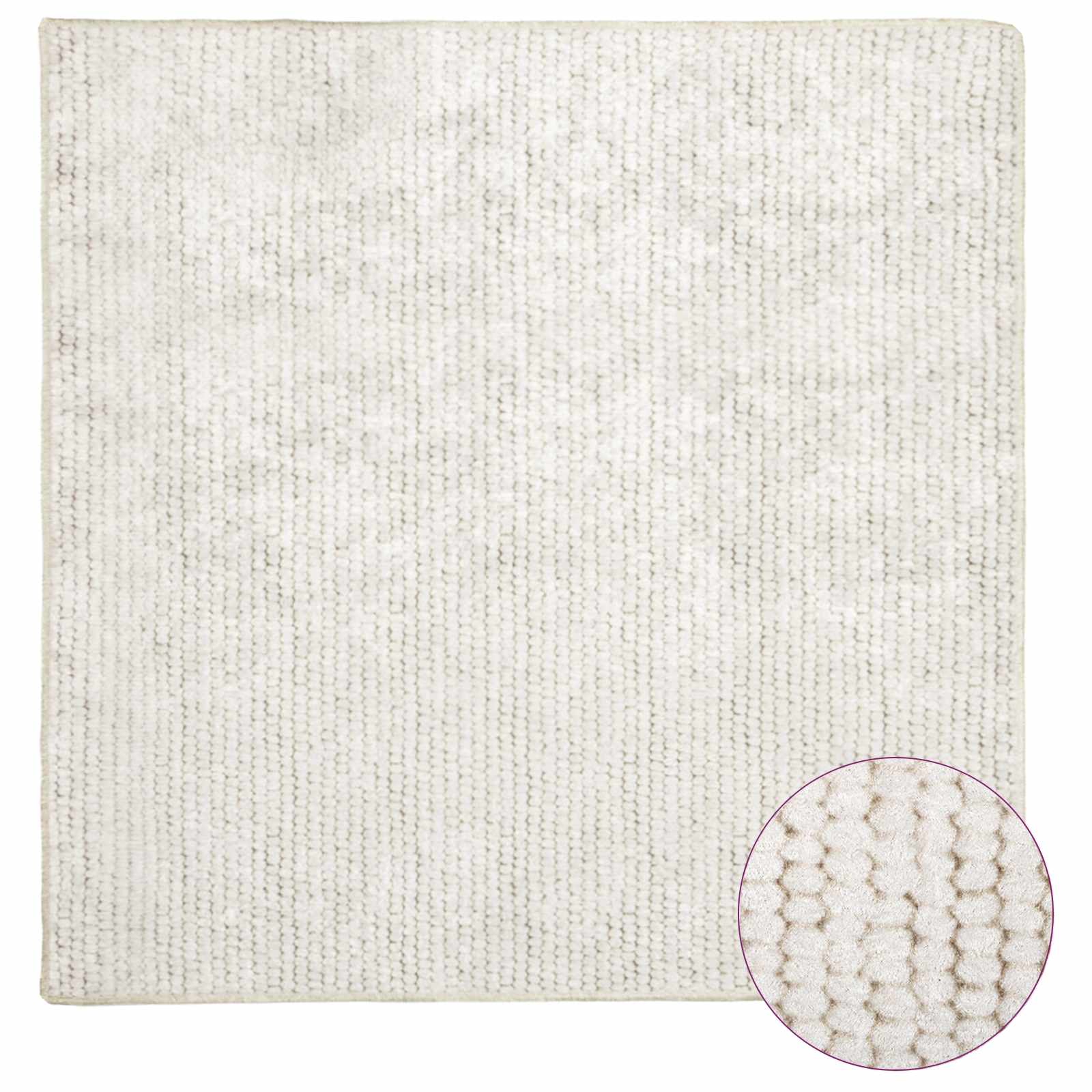 Vloerkleed Crèmekleurig 100 x 100 cm 100% Polyester 3 mm