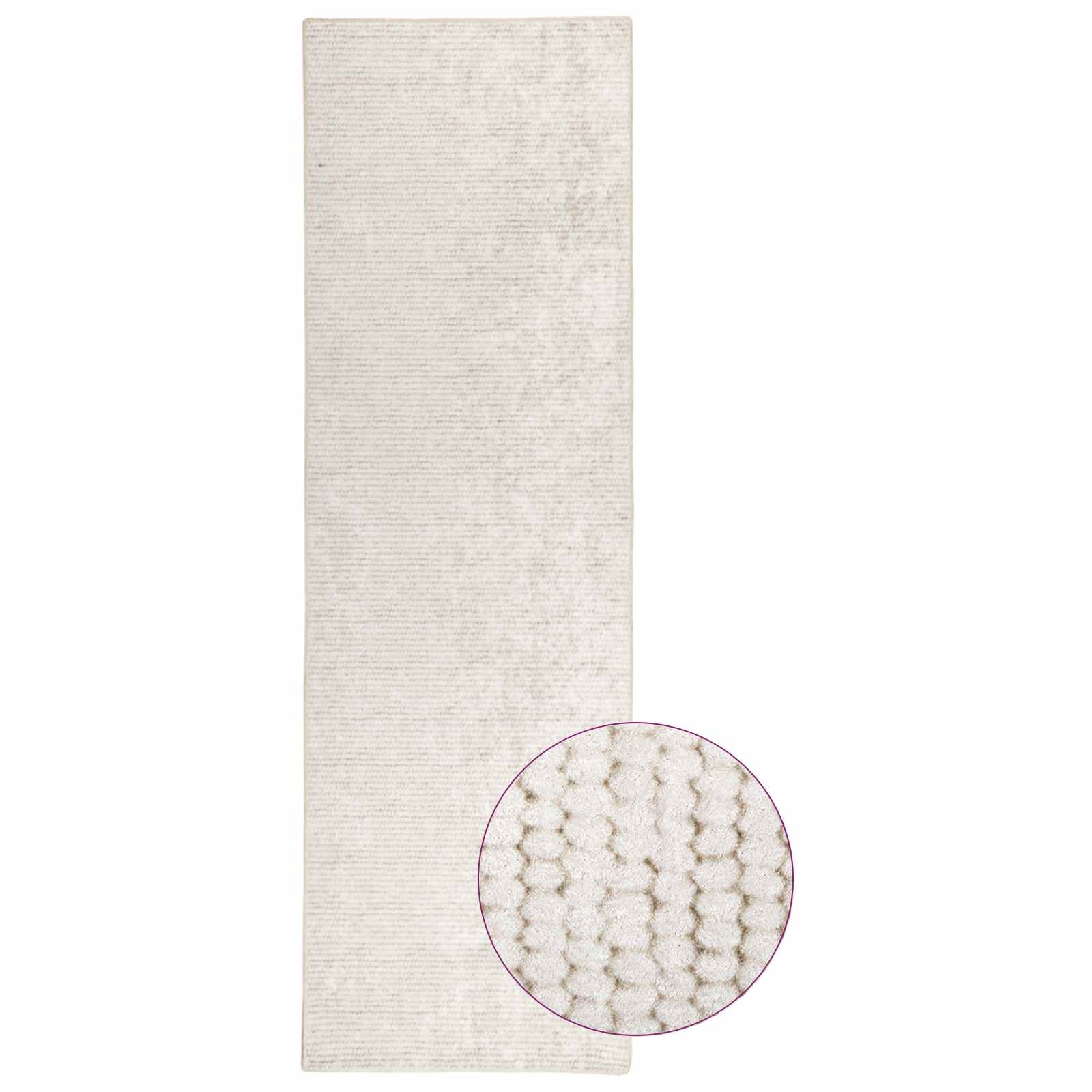 Vloerkleed Crèmekleurig 100 x 400 cm 100% Polyester 3 mm