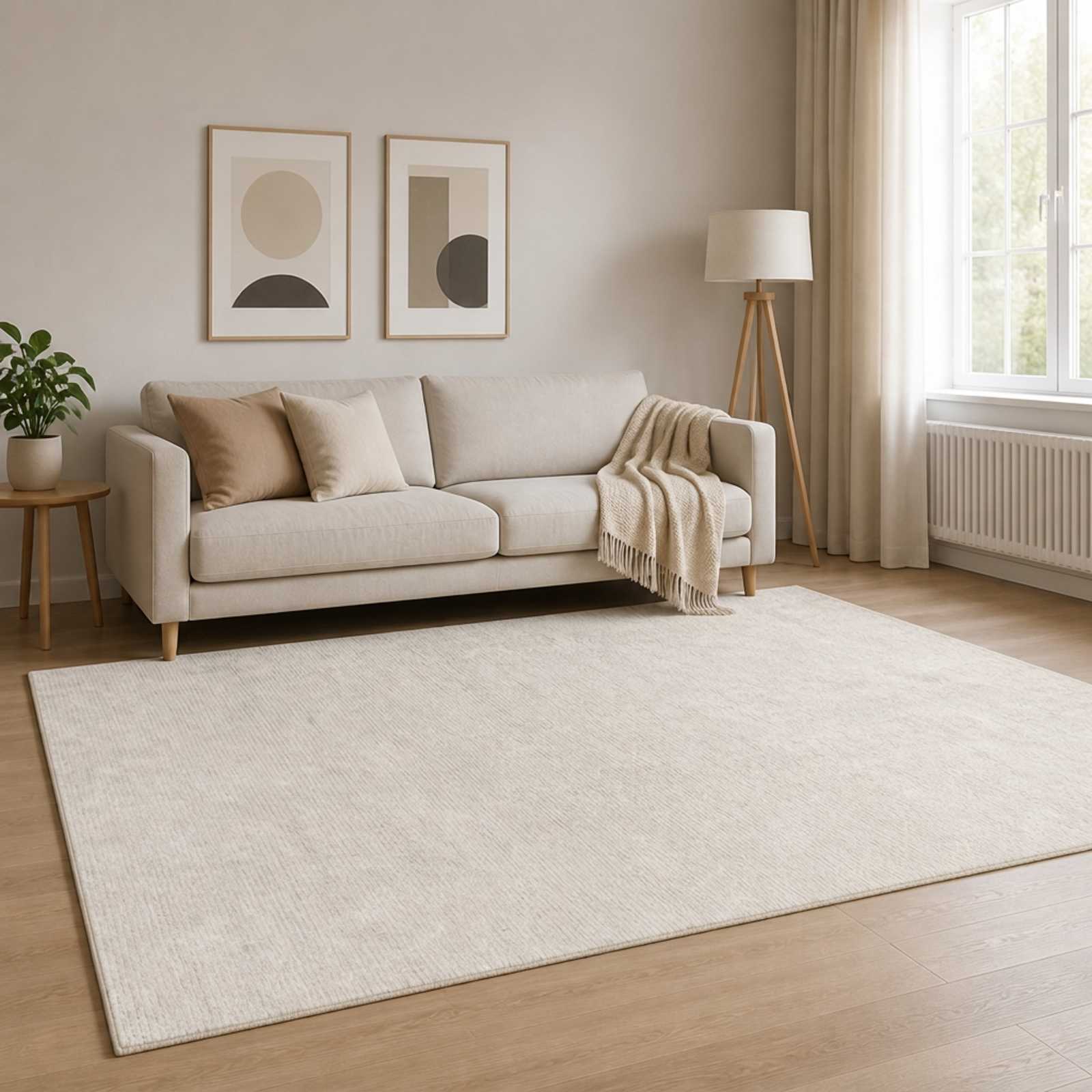 Vloerkleed Crèmekleurig 120 x 180 cm 100% Polyester 3 mm