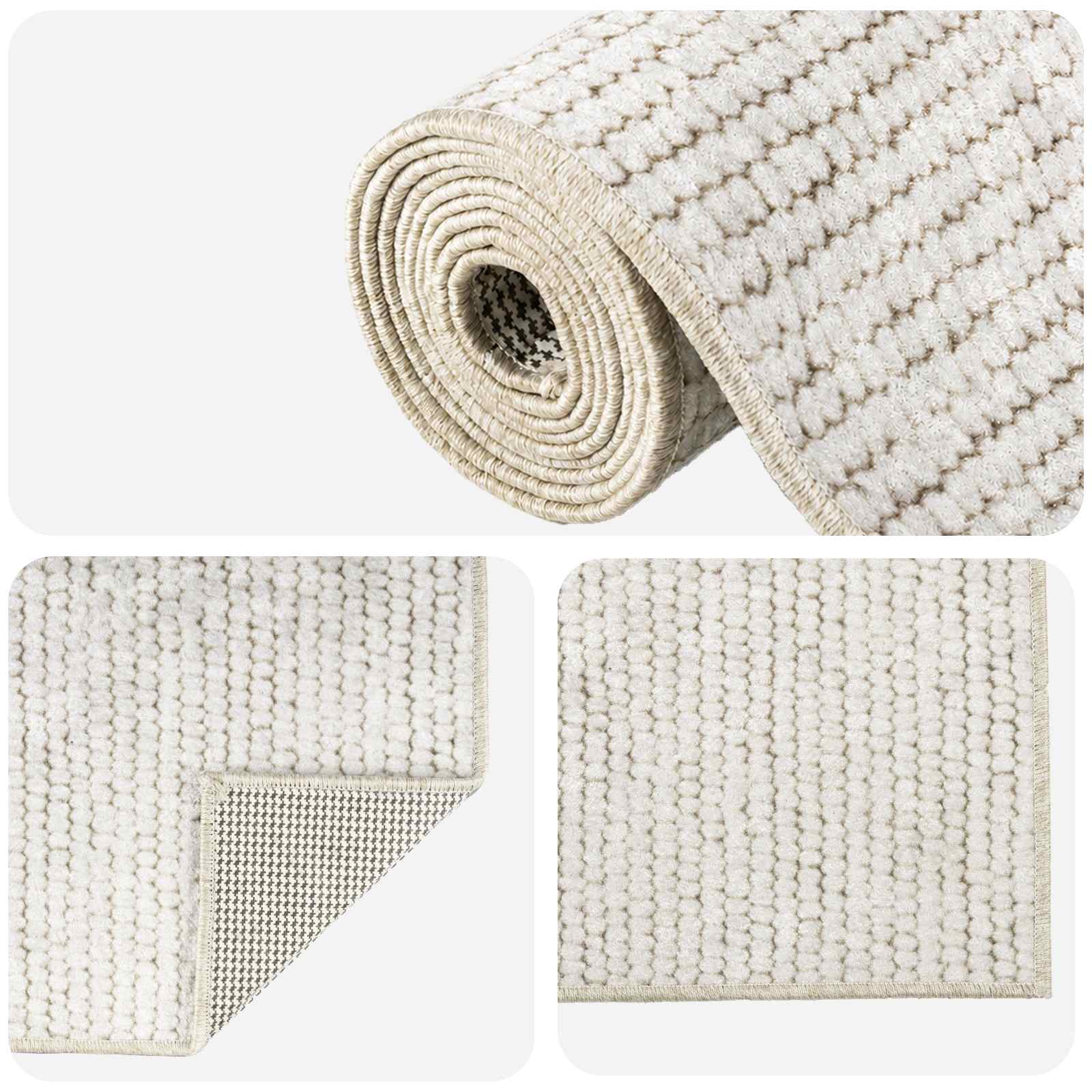 Vloerkleed Crèmekleurig 120 x 180 cm 100% Polyester 3 mm