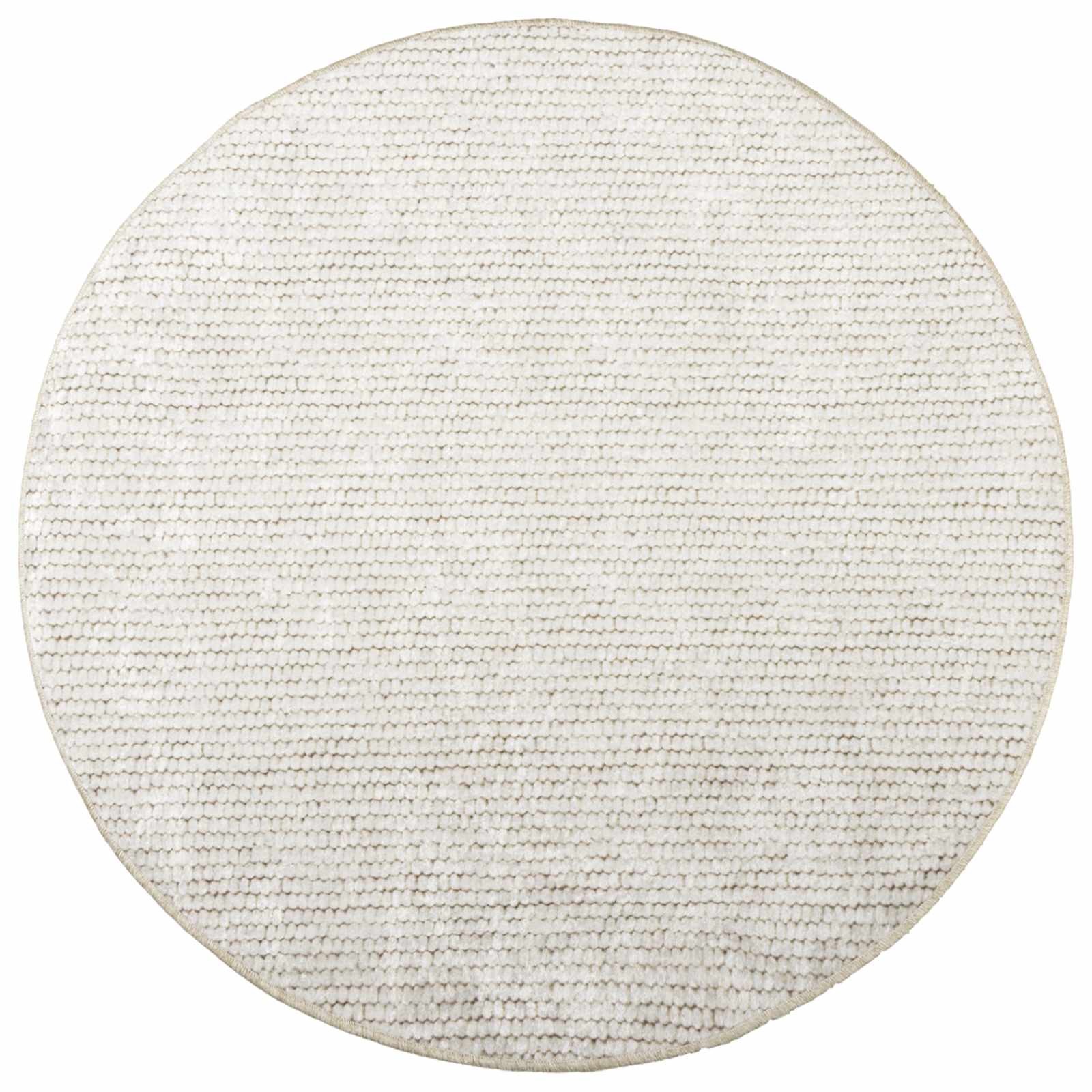 Vloerkleed Crèmekleurig Ø 120 cm 100% Polyester 3 mm Wasbaar