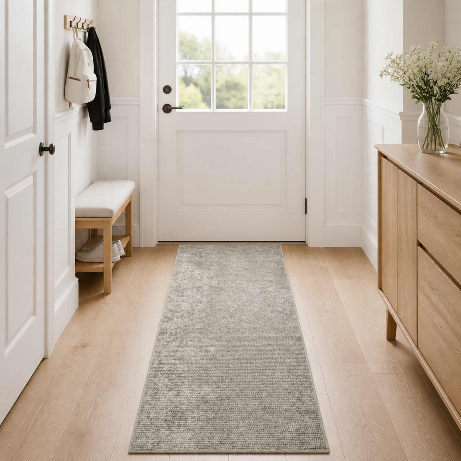 Vloerkleed Beige 50 x 400 cm 100% Polyester 3 mm Wasbaar