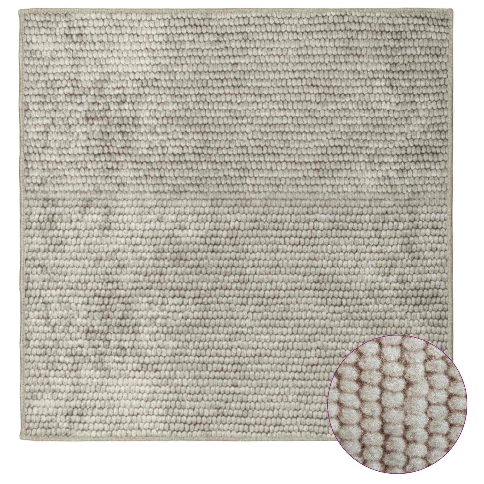 Vloerkleed Beige 100 x 100 cm 100% Polyester 3 mm Wasbaar
