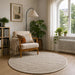 Vloerkleed Beige Ø 120 cm 100% Polyester 3 mm Wasbaar
