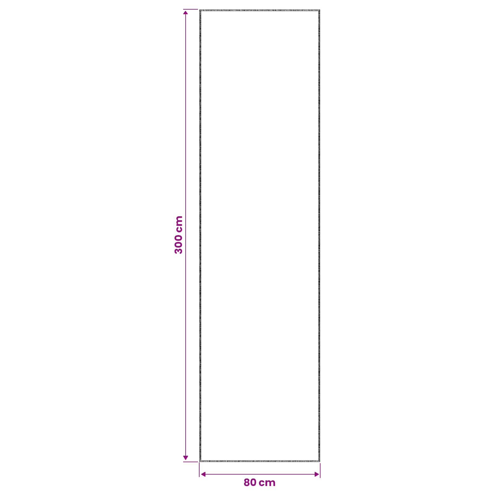 Vloerkleed Grijs 80 x 300 cm 100% Polyester 3 mm Wasbaar