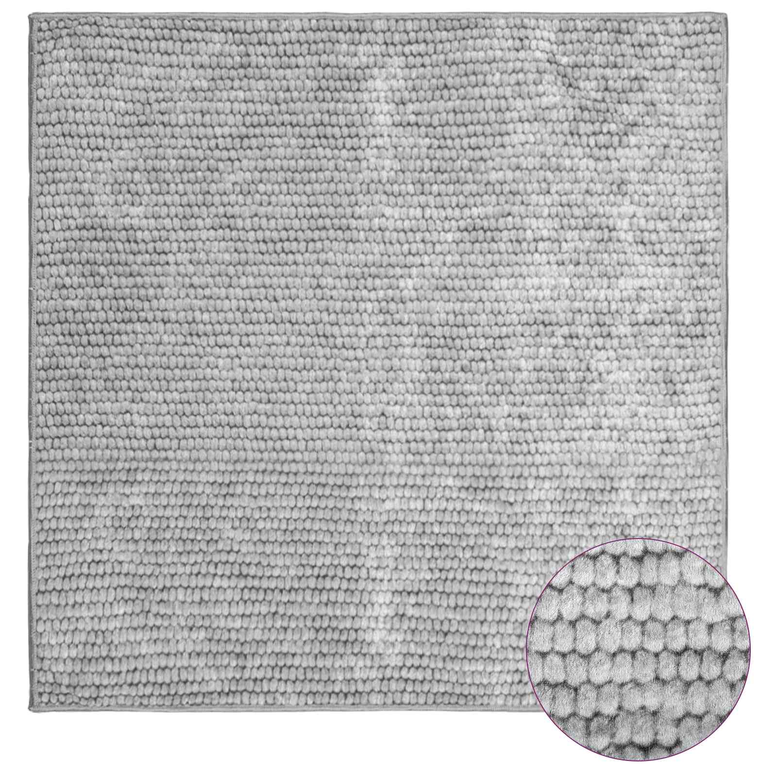 Vloerkleed Grijs 100 x 100 cm 100% Polyester 3 mm Wasbaar