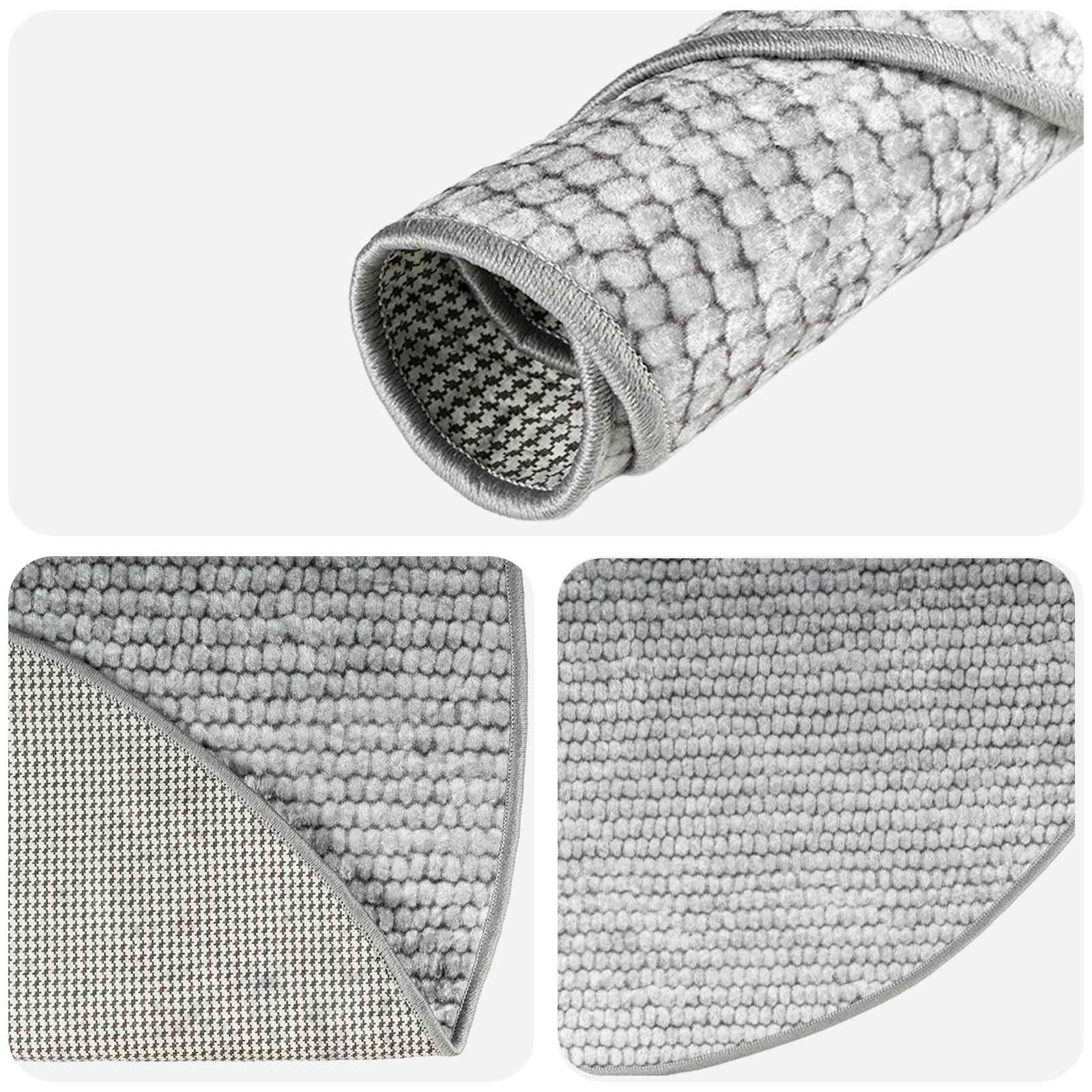 Vloerkleed Grijs Ø 120 cm 100% Polyester 3 mm Wasbaar