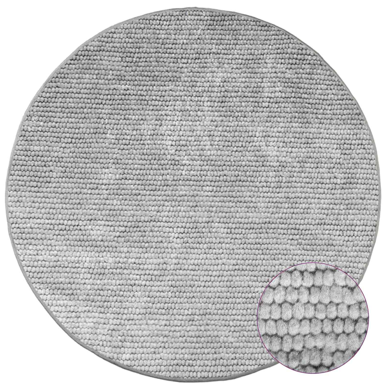 Vloerkleed Grijs Ø 120 cm 100% Polyester 3 mm Wasbaar