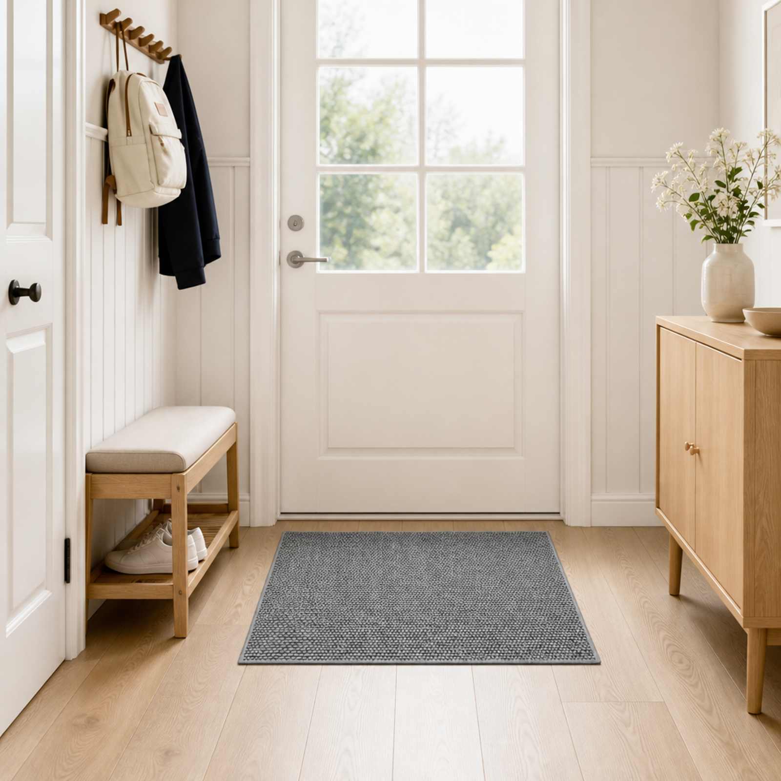 Vloerkleed Antraciet 100 x 100 cm 100% Polyester 3 mm Wasbaar