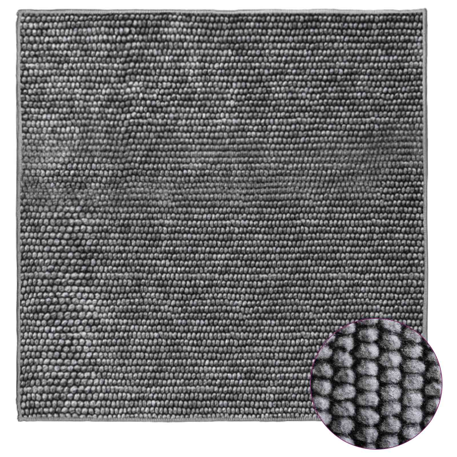Vloerkleed Antraciet 100 x 100 cm 100% Polyester 3 mm Wasbaar