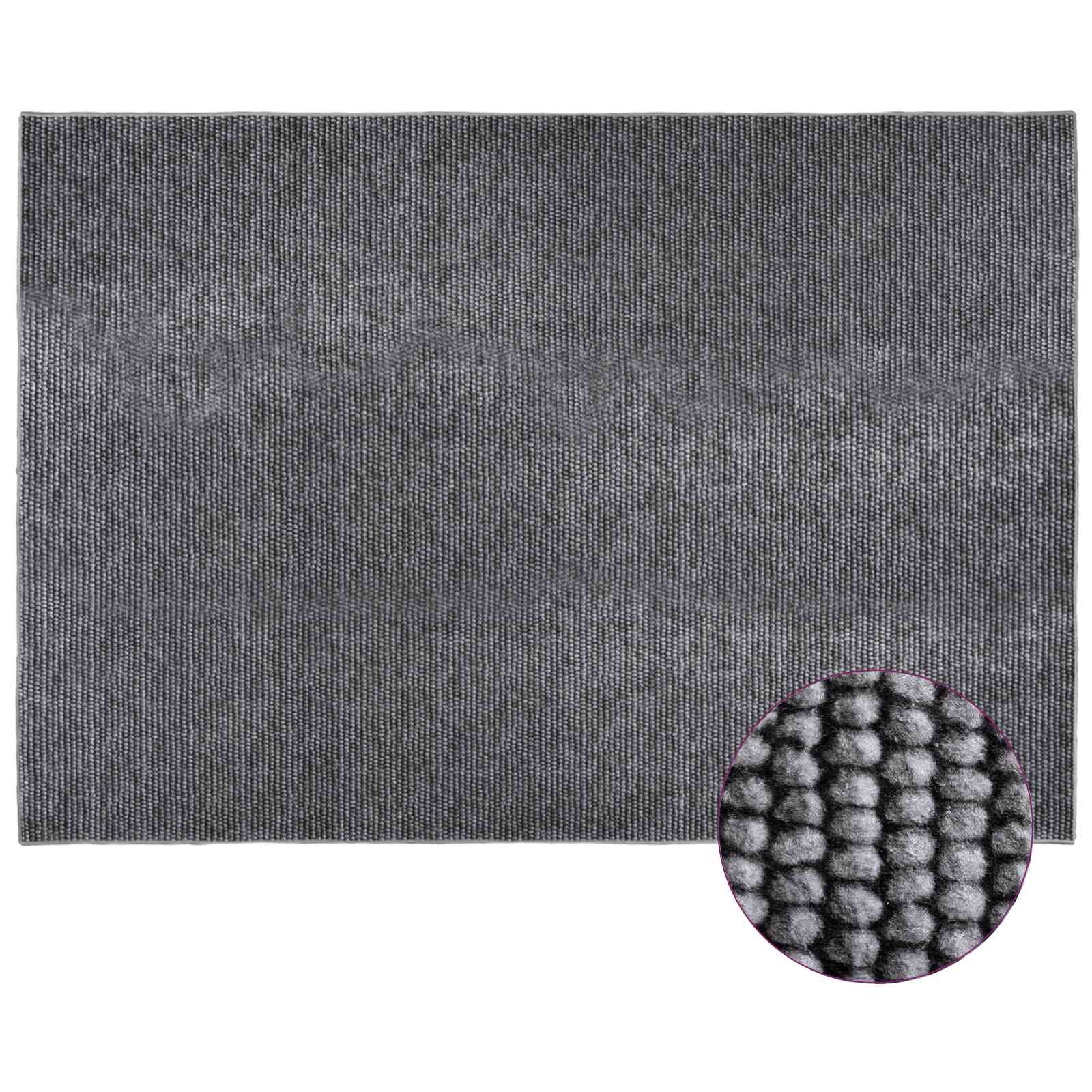 Vloerkleed Antraciet 190 x 300 cm 100% Polyester 3 mm Wasbaar