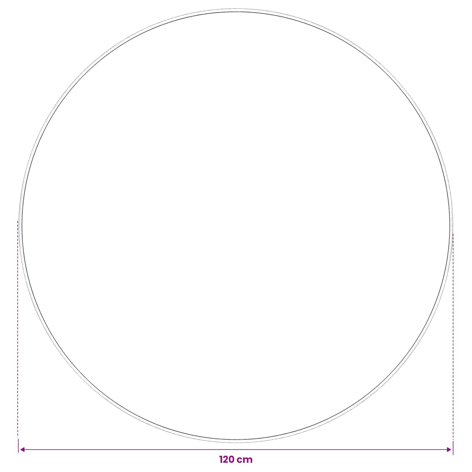 Vloerkleed Antraciet Ø 120 cm 100% Polyester 3 mm Wasbaar
