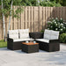 Bankstel 6 st 4-Aantal zitplaatsen Zwart en Cream Wit