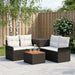 Bankstel 6 st 4-Aantal zitplaatsen Zwart en Cream Wit