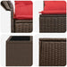 Bankstel 6 st 4-Aantal zitplaatsen Bruin en Rood