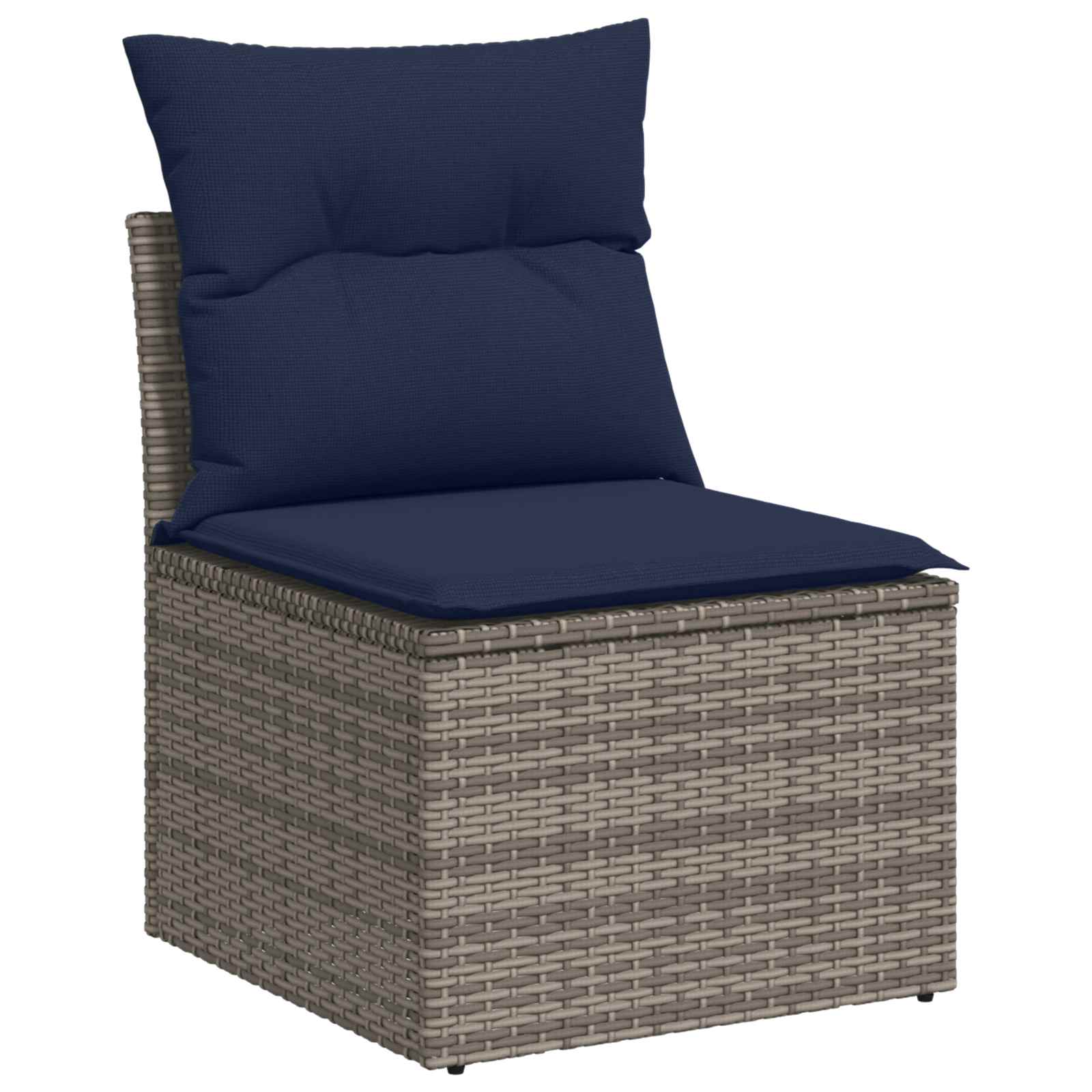 Bankstel 6 st 4-Aantal zitplaatsen Grijs en Marineblauw
