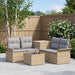 Bankstel 6 st 4-Aantal zitplaatsen Beige en Licht Grijs