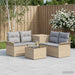 Bankstel 6 st 4-Aantal zitplaatsen Beige en Licht Grijs
