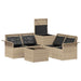 Bankstel 6 st 4-Aantal zitplaatsen Beige en Licht Grijs