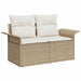 Bankstel 6 st 4-Aantal zitplaatsen Beige en Crème Wit