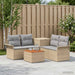 Bankstel 6 st 4-Aantal zitplaatsen Beige en Licht Grijs