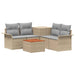 Bankstel 6 st 4-Aantal zitplaatsen Beige en Licht Grijs