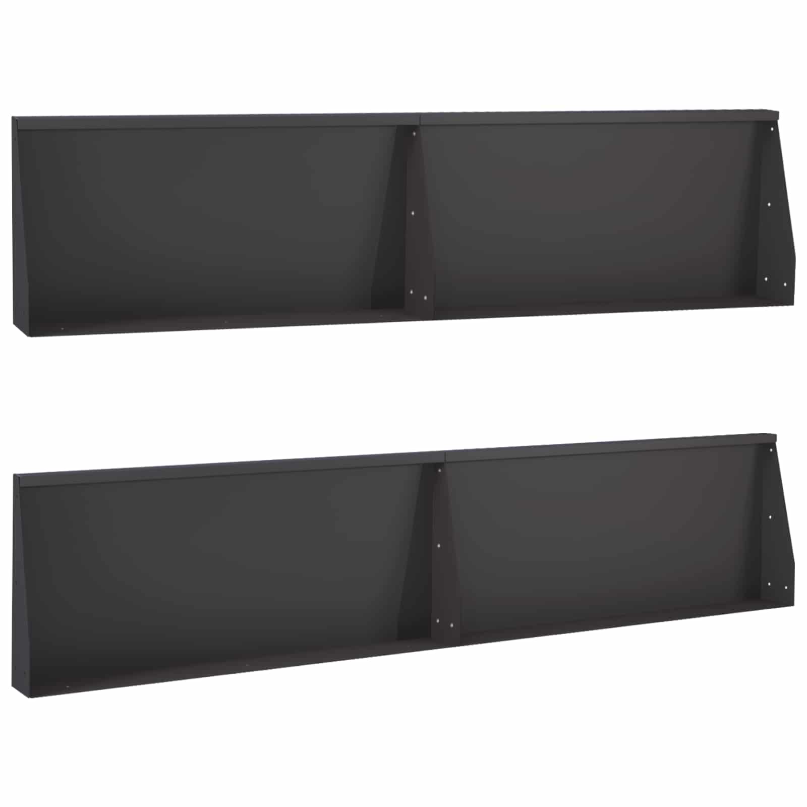 Keerwand 4 st 100 x 12 x 30 cm Staal Zwart