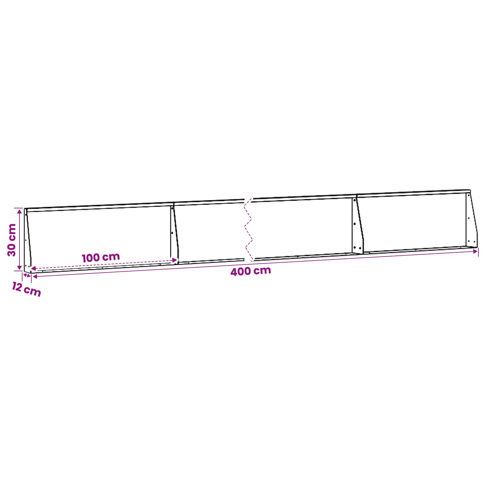Keerwand 4 st 100 x 12 x 30 cm weervast staal Roestkleurig