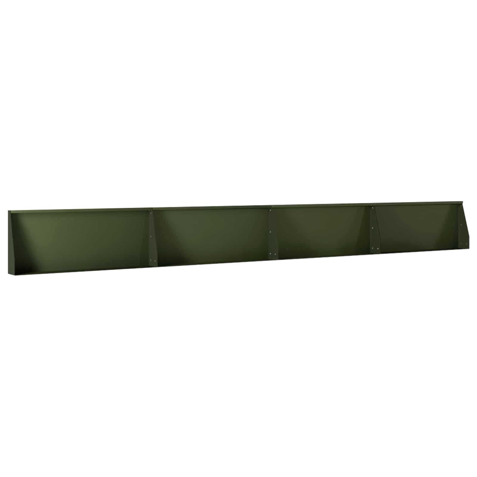 Keerwand 4 st 100 x 12 x 50 cm Staal Olijfgroen