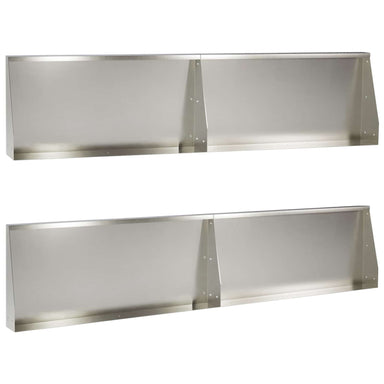 Keerwand 4 st 100 x 12 x 50 cm Roestvrij staal zilver