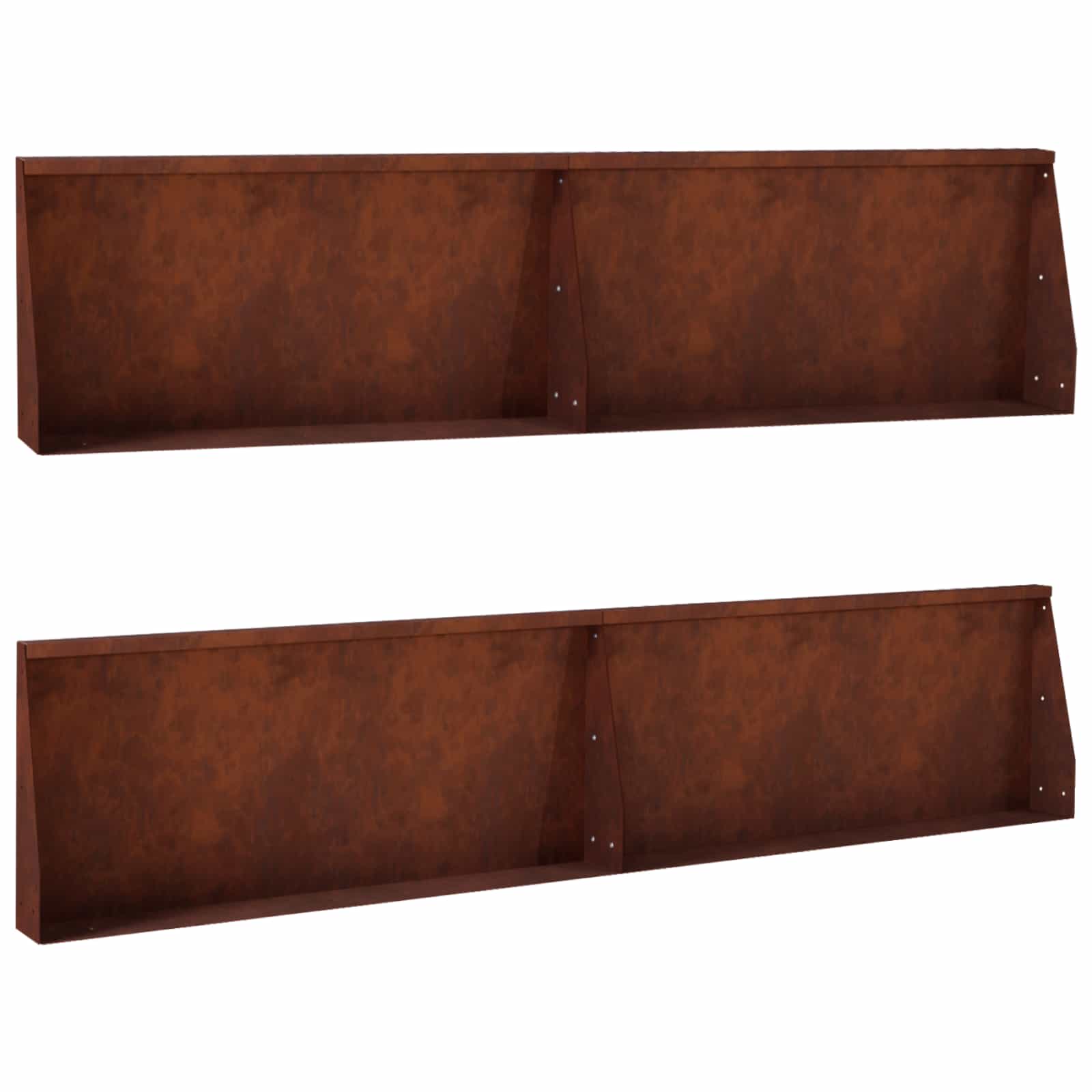 Keerwand 4 st 100 x 12 x 50 cm weervast staal Roestkleurig