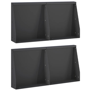 Keerwand 4 st 40 x 12 x 30 cm Staal Zwart