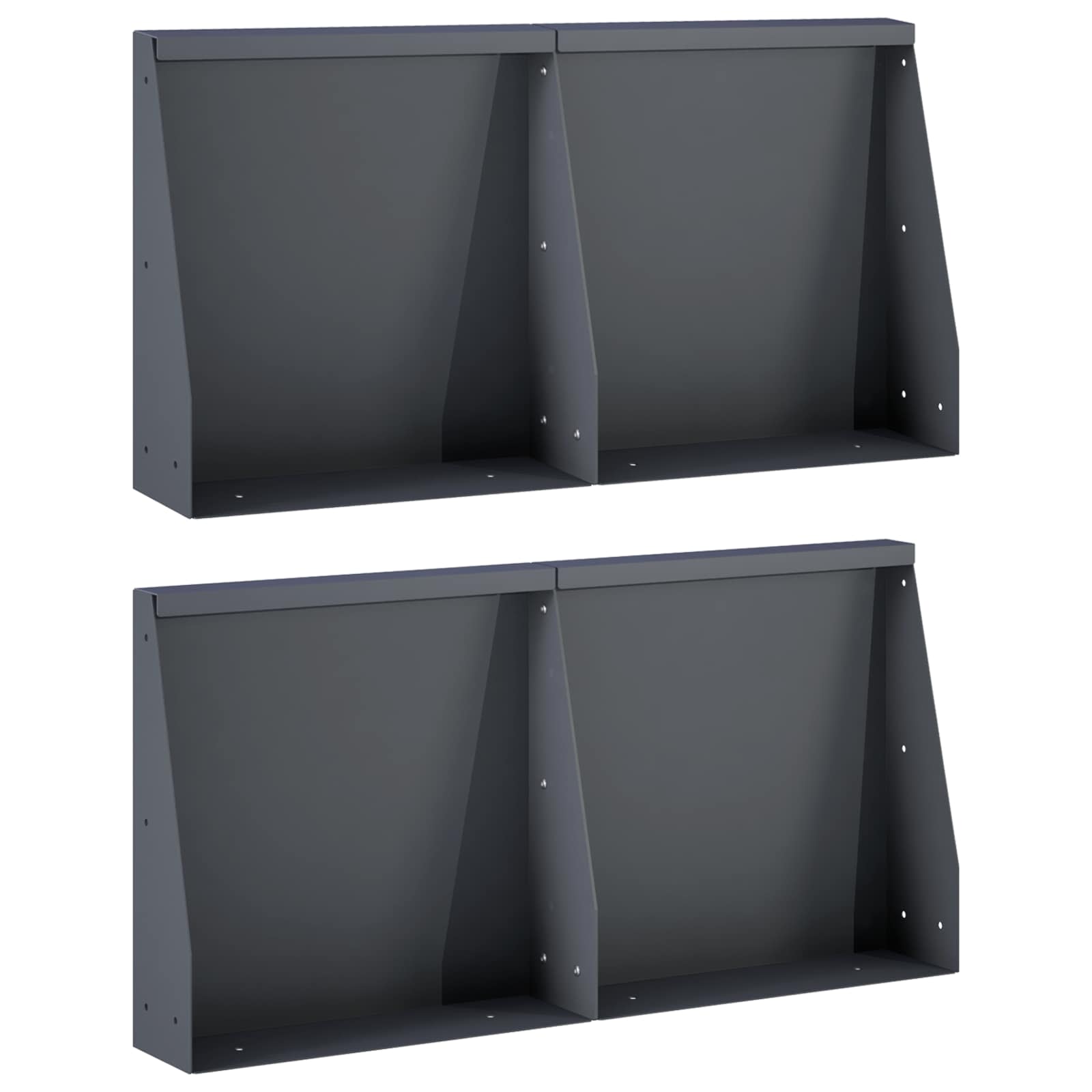 Keerwand 4 st 40 x 12 x 30 cm Staal Antraciet