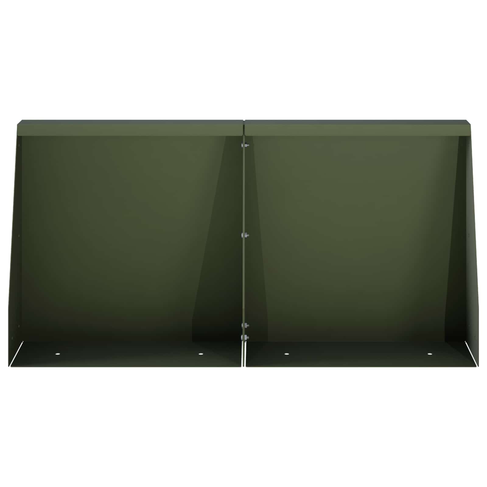 Keerwand 4 st 40 x 12 x 30 cm Staal Olijfgroen