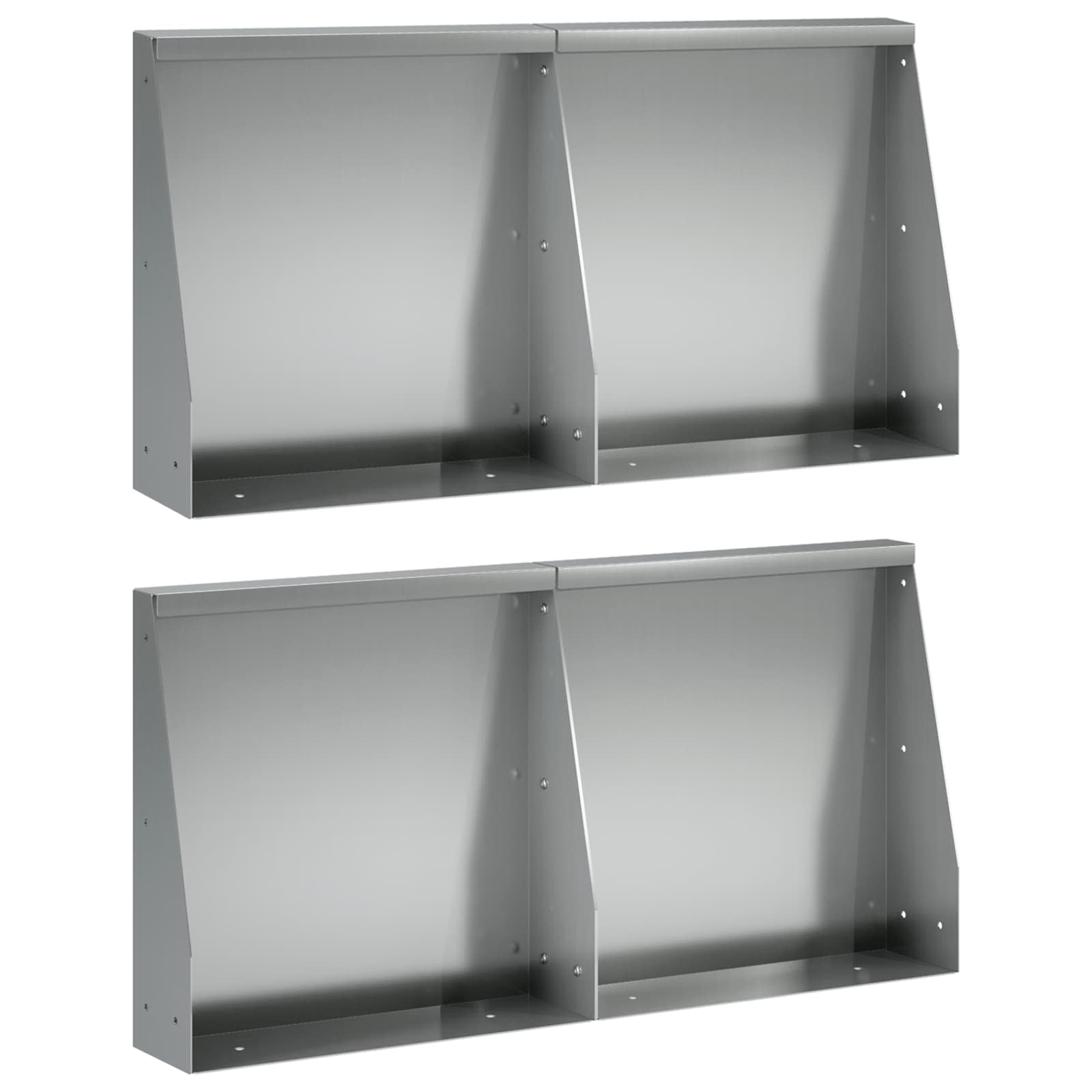 Keerwand 4 st 40 x 12 x 30 cm Gegalvaniseerd staal zilver