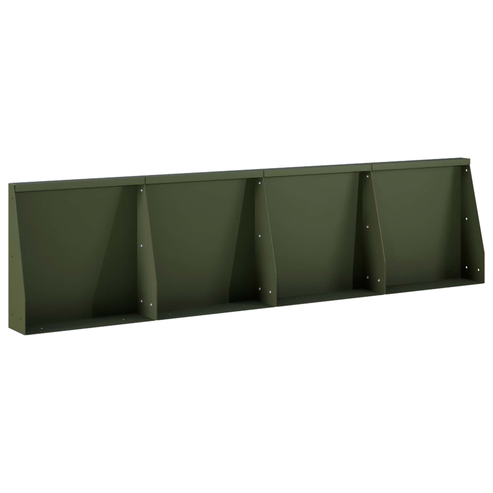 Keerwand 4 st 40 x 12 x 40 cm Staal Olijfgroen