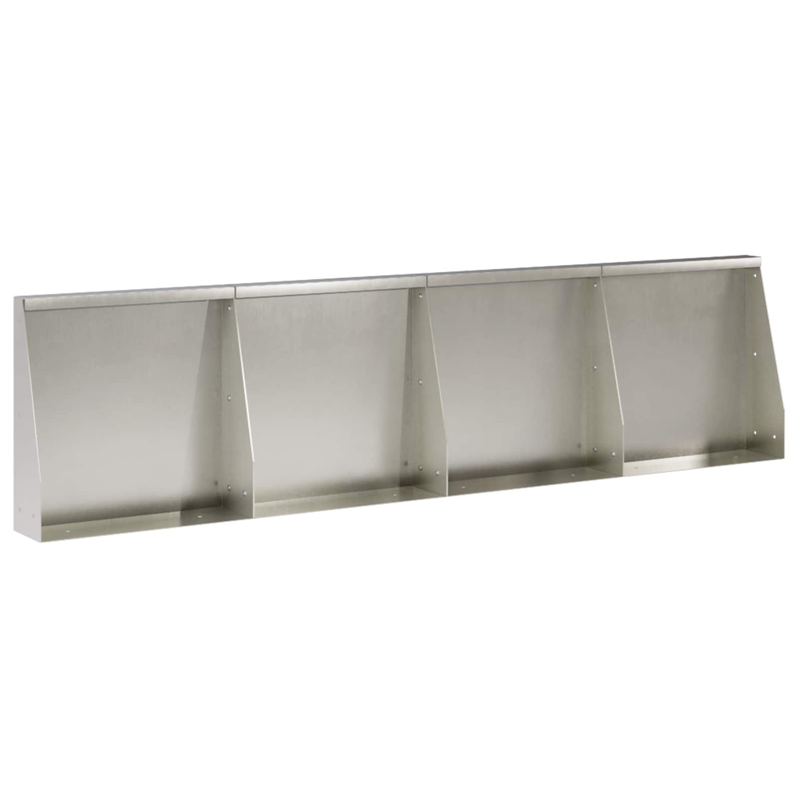 Keerwand 4 st 40 x 12 x 40 cm Roestvrij staal zilver