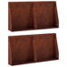 Keerwand 4 st 40 x 12 x 40 cm weervast staal Roestkleurig