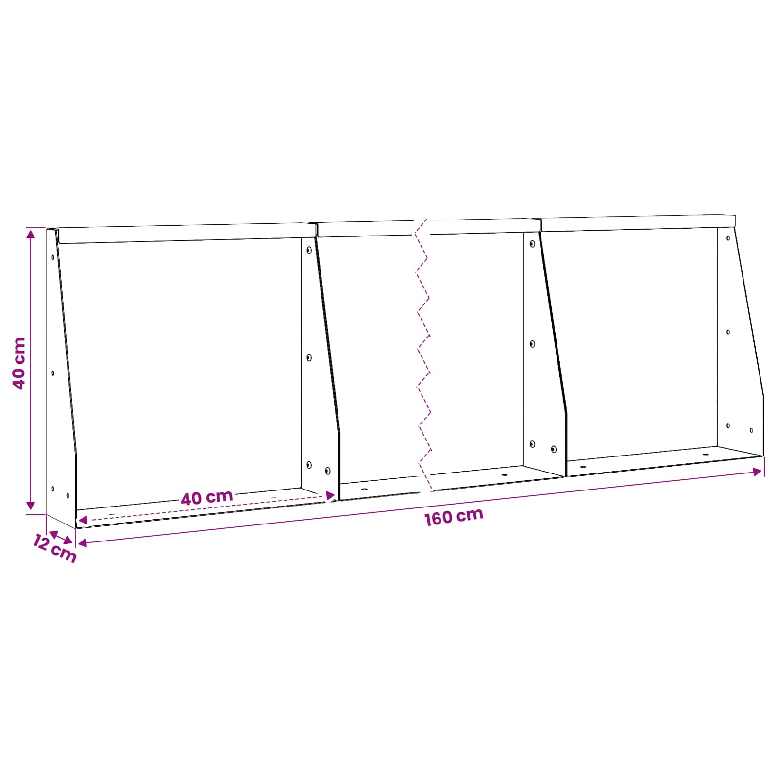 Keerwand 4 st 40 x 12 x 40 cm weervast staal Roestkleurig