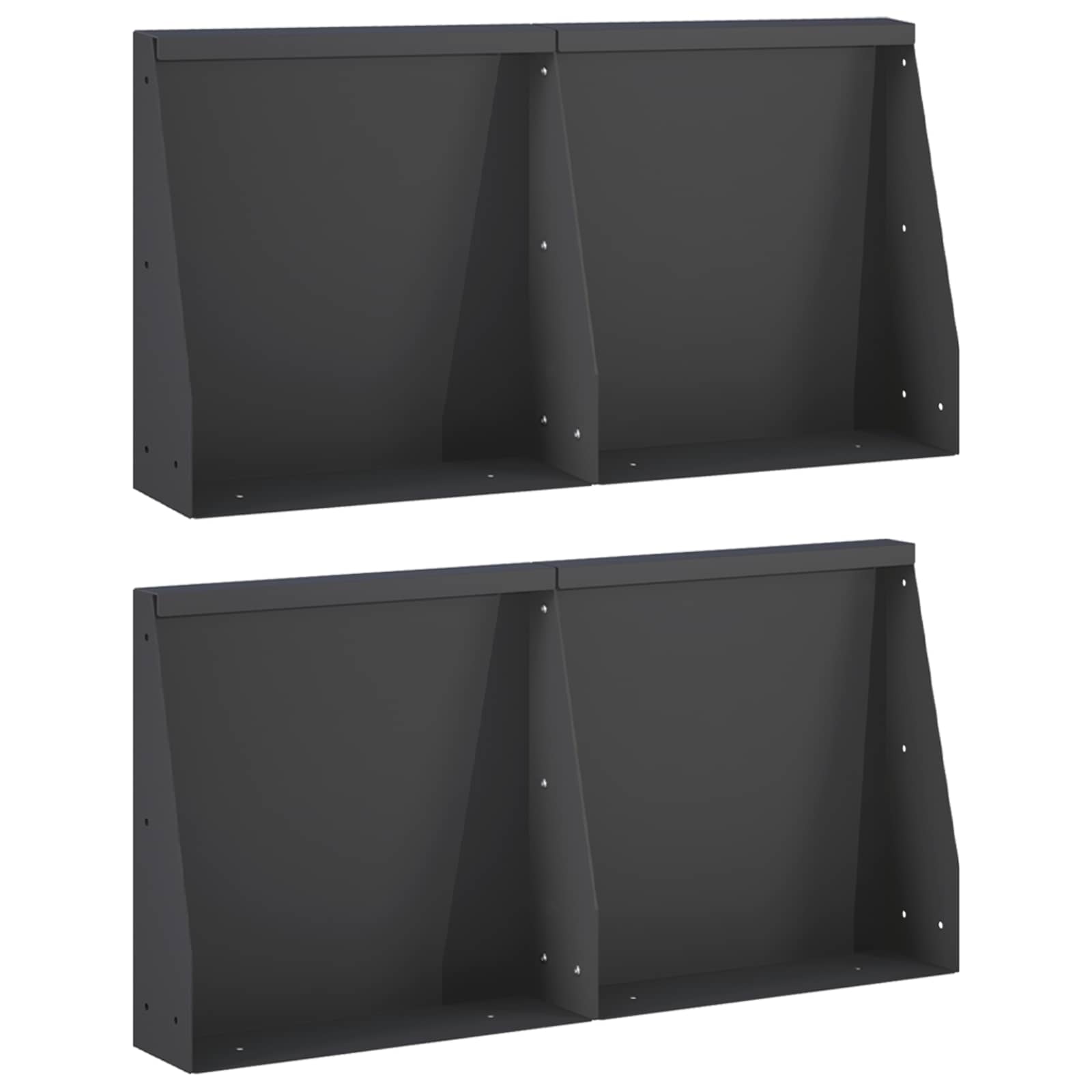 Keerwand 4 st 40 x 12 x 50 cm Staal Zwart