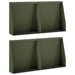 Keerwand 4 st 40 x 12 x 50 cm Staal Olijfgroen
