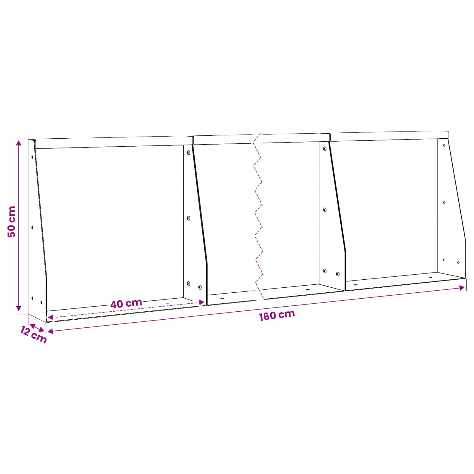 Keerwand 4 st 40 x 12 x 50 cm Gegalvaniseerd staal zilver