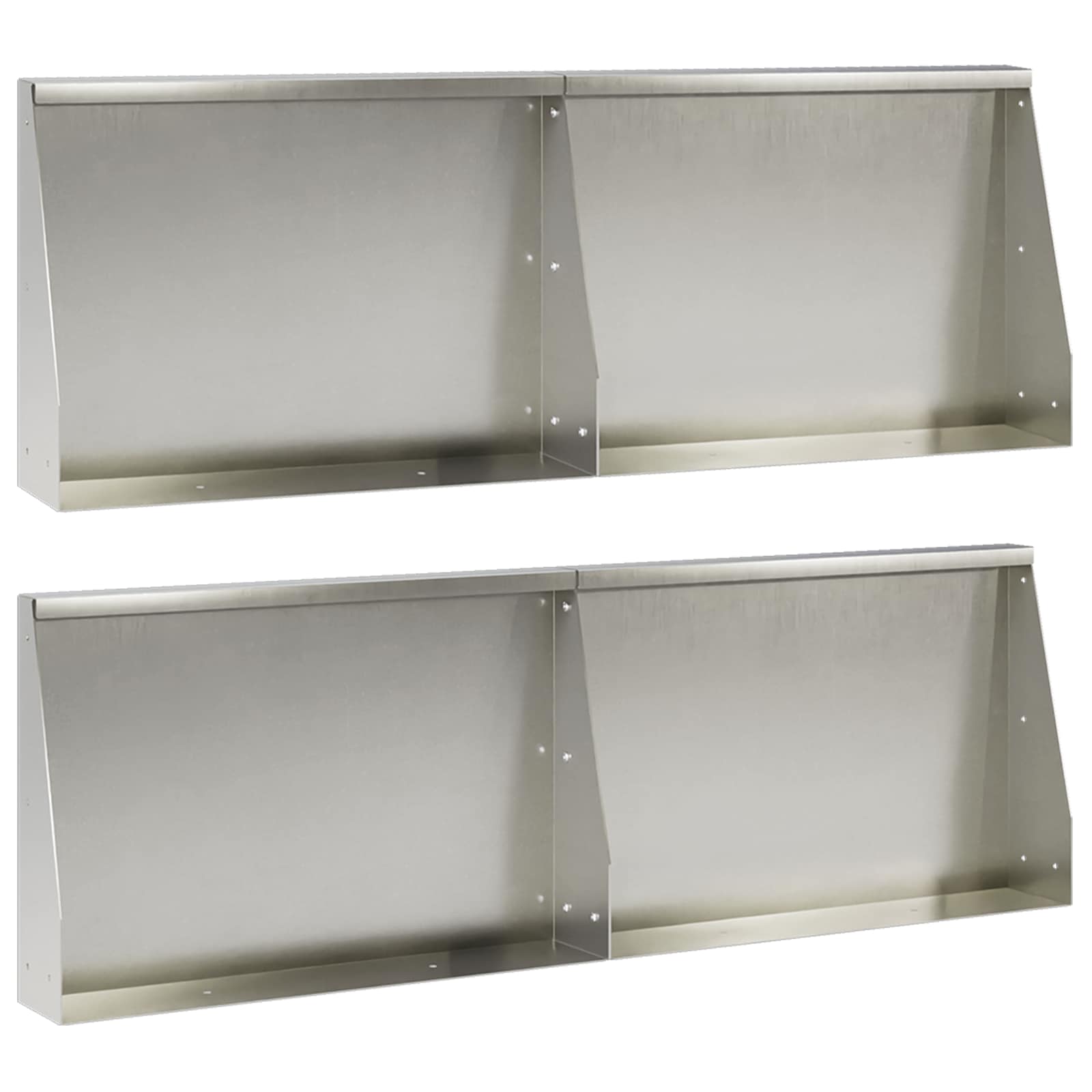 Keerwand 4 st 60 x 12 x 30 cm Roestvrij staal zilver