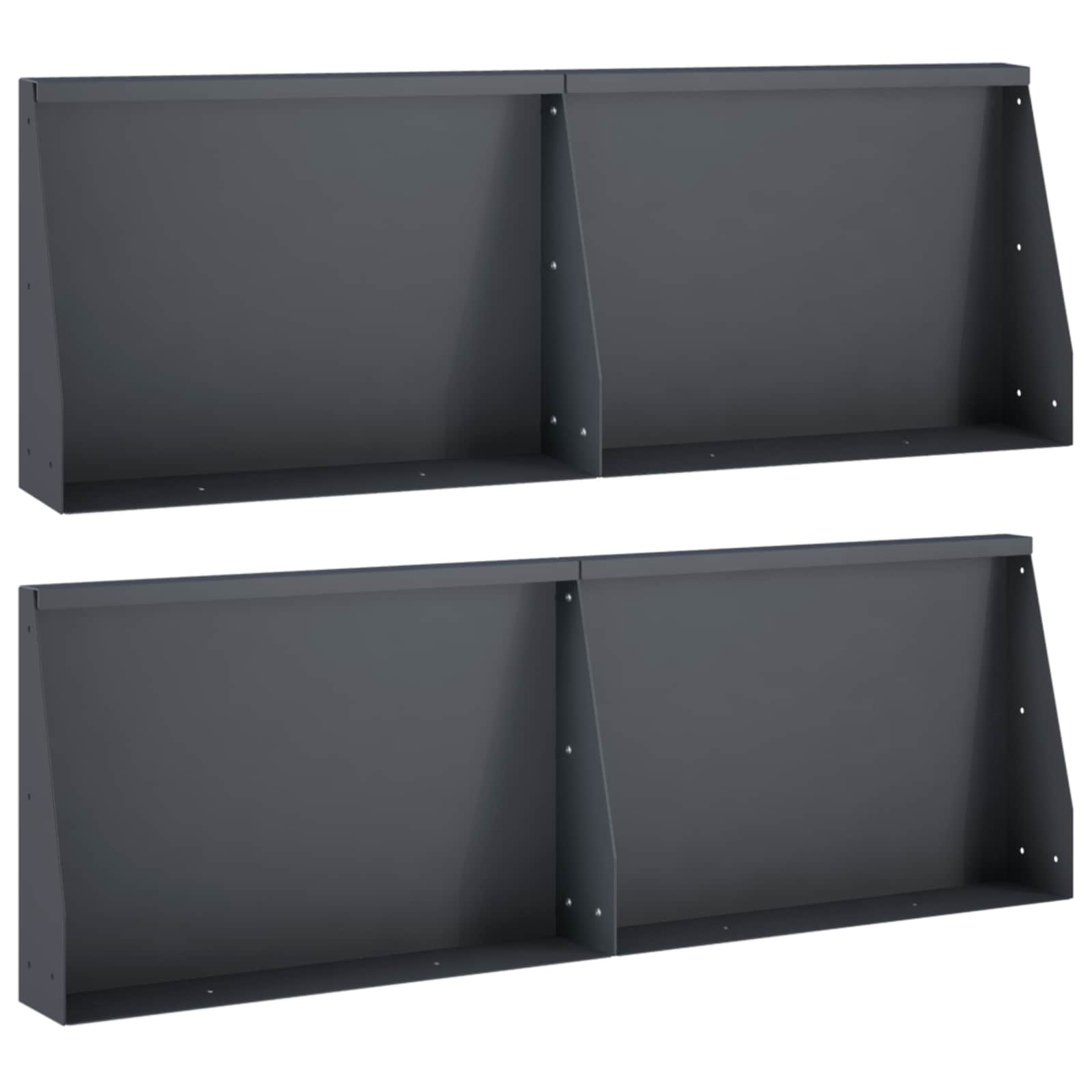 Keerwand 4 st 60 x 12 x 40 cm Staal Antraciet