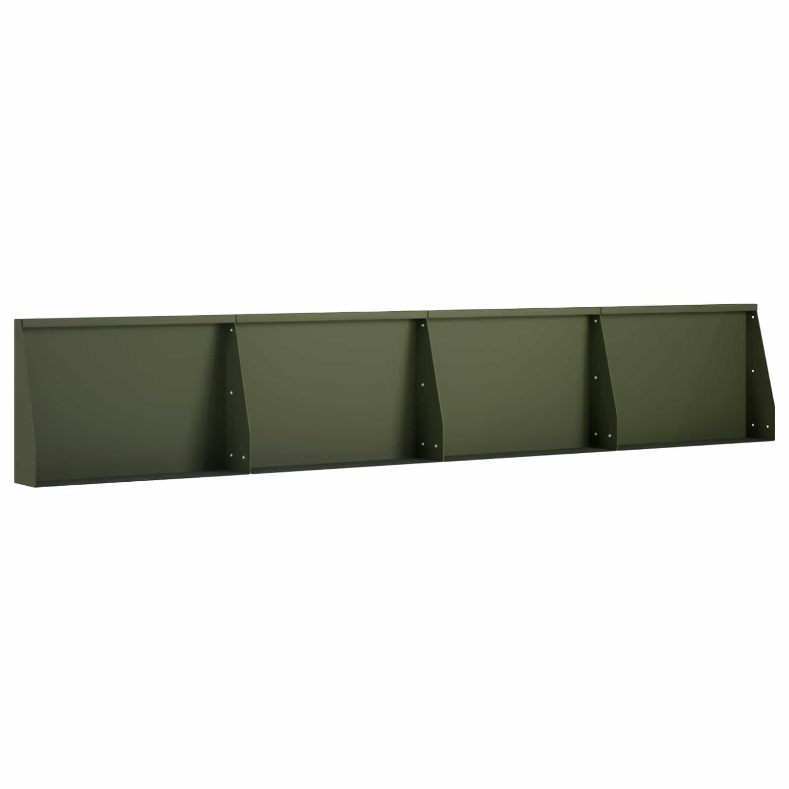 Keerwand 4 st 60 x 12 x 40 cm Staal Olijfgroen