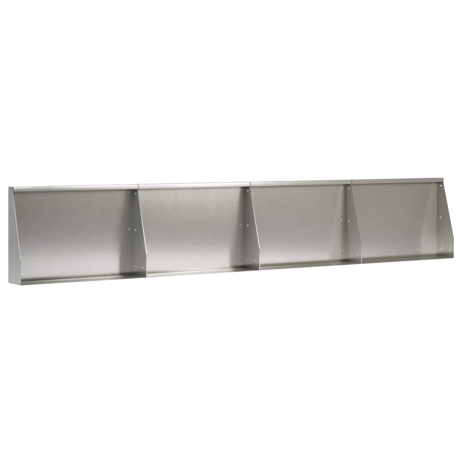 Keerwand 4 st 60 x 12 x 40 cm Roestvrij staal zilver