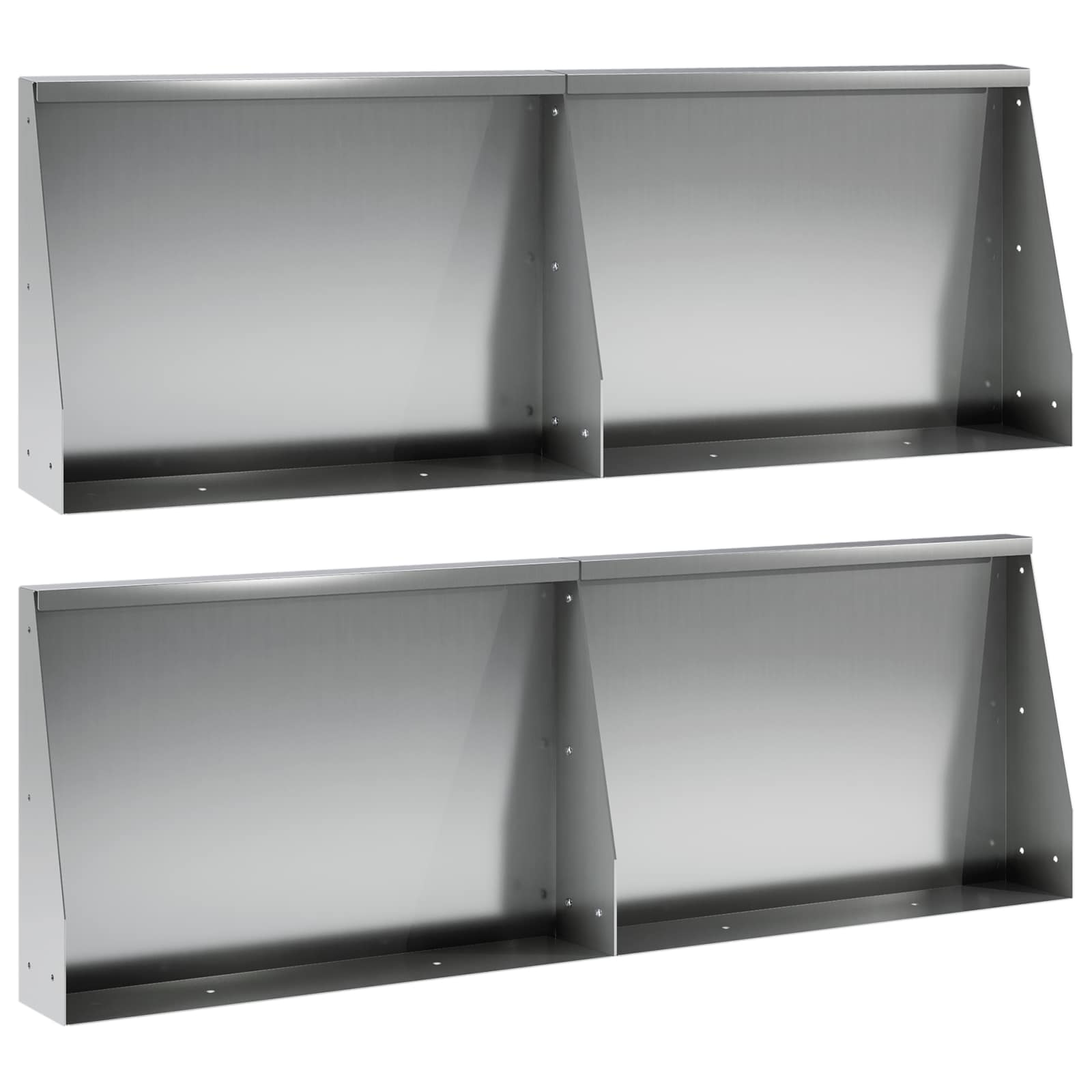Keerwand 4 st 60 x 12 x 40 cm Gegalvaniseerd staal zilver