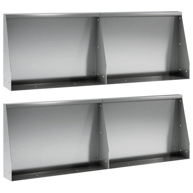 Keerwand 4 st 60 x 12 x 40 cm Gegalvaniseerd staal zilver