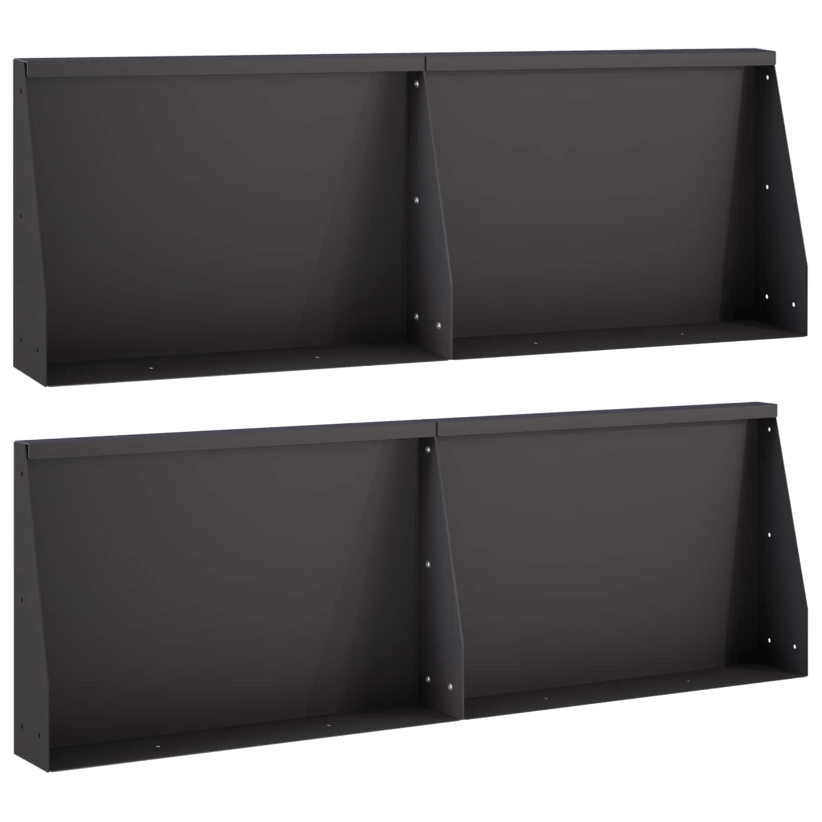 Keerwand 4 st 60 x 12 x 50 cm Staal Zwart